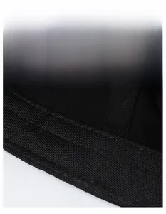 Detail of the moisture-wicking sweatband and breathable black twill fabric on baseball cap