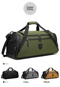 Détails du sac de sport disponible en plusieurs coloris vert, noir, gris et kaki