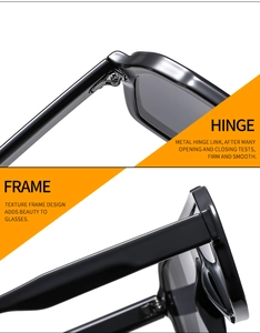 Detailed close-up of the durable metal screw hinges and glossy black acetate frame