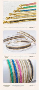 Detail of colorful Miyuki bead bracelet with 304 stainless steel clasp and woven design