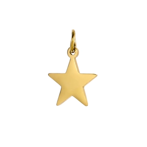 Detailed close-up of a golden star pendant with a mounting loop for jewelry making