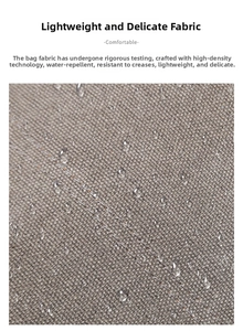 Detail of high-density water-resistant fabric with water droplets on grey canvas material