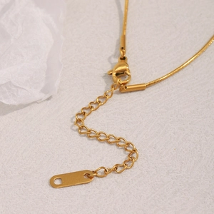 18K gold plated stainless steel snake chain necklace with cute bear pendant for women