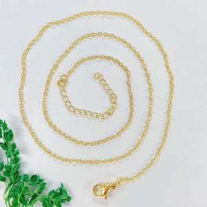 Elegant 18k gold plated water wave chain necklace with adjustable lobster clasp for women