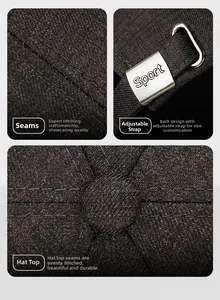 Detail of premium baseball cap stitching, adjustable metal buckle with Sport engraving