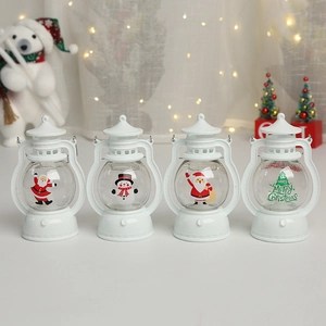 Christmas LED lantern set featuring Santa and Snowman graphics for festive holiday decor