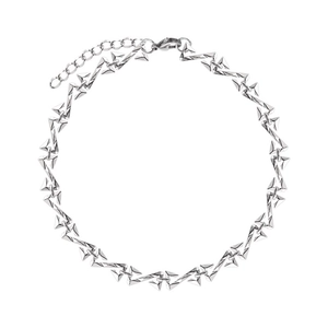 Silberne Zickzack-Gliederkette für Herren mit Karabinerverschluss und Verlängerungskette