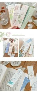 Detailed relief texture of floral specialty paper bookmarks with elegant vintage embossing