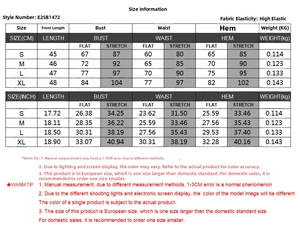 Tableau des tailles détaillé pour haut dos nu avec mesures en CM et INCH de la taille S à XL