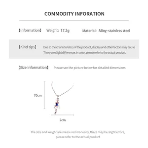 Detailed sizing chart and specifications for the retro sailor pendant necklace