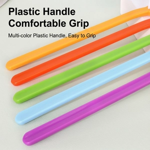 Ergonomic multi-color pet toothbrush set with long non-slip handles for cats and dogs