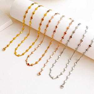 Women Titanium Steel Heart Clover Chain Necklace Bracelet Polished Rose Gold Gold Silver Geometric Fashion Jewelry Accessory