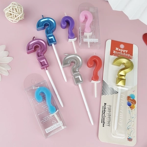 Question Mark Birthday Candle Paraffin Wax Metallic Colorful Cake Decorating Topper For Party Anniversary Celebrations