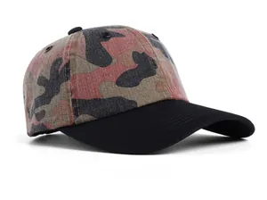 Side view showing camouflage pattern and twill fabric texture on the baseball cap