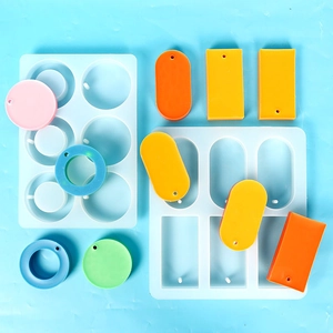 Silicone molds with geometric shapes for resin crafts and handmade soap DIY projects