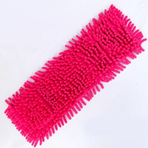 Absorbent rose red chenille microfiber mop head replacement with reinforced durable texture