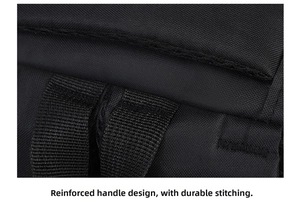 Close-up of the reinforced handle stitching on the durable Oxford fabric business backpack