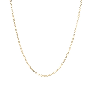 Classic 14K gold filled O-chain necklace with adjustable extender link on white background