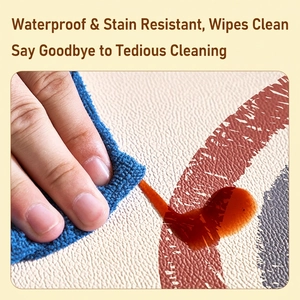 Waterproof faux leather pet mat with artistic pattern, easy wipe-clean surface for dogs