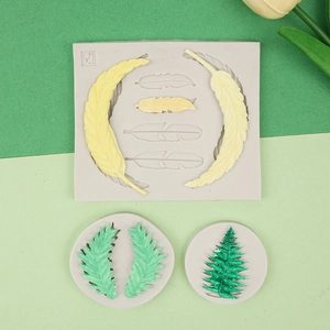 Détails des moules en silicone pour feuilles et plumes avec textures veinées précises