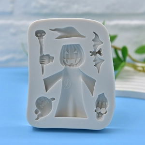 Halloween ghost and pumpkin silicone mold for DIY soap, candles, and fondant crafts