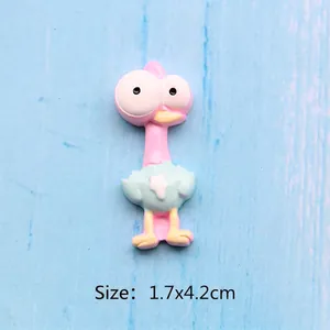 Cartoon ostrich resin patch for DIY crafts and hair accessories in 1.7x4.2cm size