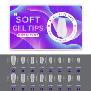 Size chart showing exact length and width measurements for short matte press-on nails