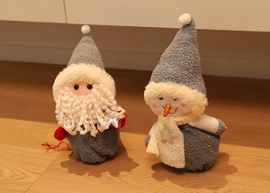 Détails des sacs cadeaux de Noël en peluche Père Noël et bonhomme de neige