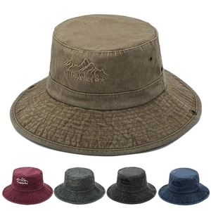 Washed Cotton Fischerhut Breite Krempe Sonnenschutz Vintage Distressed Outdoor Reise Angelhut Damen Herren