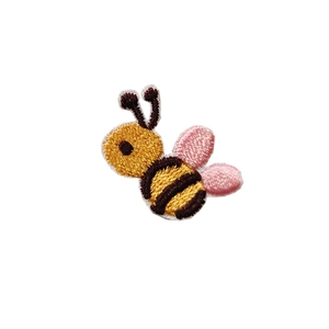Self-adhesive embroidered honey bee patch for DIY phone cases and clothing decoration