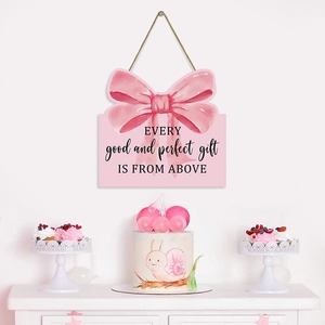 Plaque murale en bois avec nœud rose, style aquarelle et citation pour décoration
