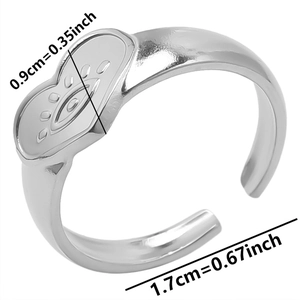 Dettaglio delle dimensioni dell'anello occhio con altezza di 0,9 cm e diametro interno