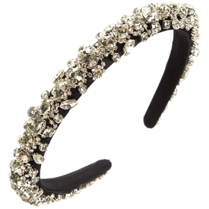 Baroque full diamond padded headband with sparkling crystals for luxury elegant banquet style