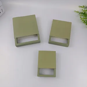 Three-piece set of sage green PE film jewelry display boxes in multiple sizes