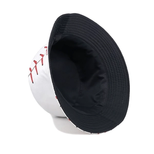 Fashionable baseball stitching fisherman hat with reversible white and black contrast colors
