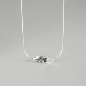 925 Sterling Silver Geometric Twisted Bar Pendant Necklace For Women Minimalist Wave Snake Chain Clavicle Necklace Jewelry Gift