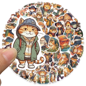 Gros plan d'autocollants de chats mignons et étanches aux designs créatifs variés