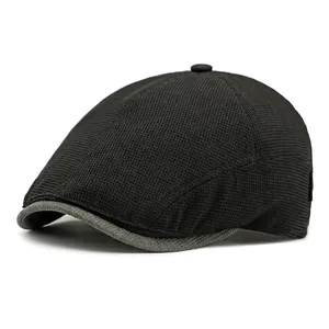 Béret rétro respirant en maille bicolore noir et gris pour hommes et femmes