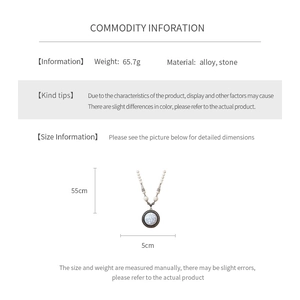 Detailed view of bohemian vintage stone necklace with alloy material specs and size info