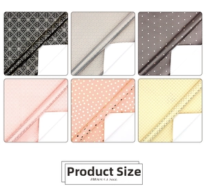 Detail of six geometric gift wrapping papers with gold foil accents and textures