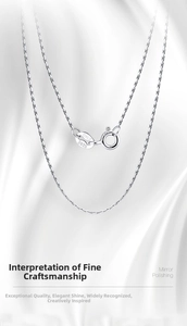 Macro detail of S925 sterling silver chain with mirror polishing and spring clasp