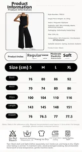 Detaillierte Größentabelle und Materialinfos für den lockeren Umstands-Jumpsuit TM019