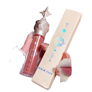 Magic Casa crown-cap warm rose liquid lipstick with holographic star packaging