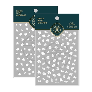 5D flower nail stickers with thin matte texture and cherry blossom floral design KX036