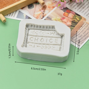 Moule en silicone blanc pour chocolat et fondant avec motif CHOICE pour pâtisserie DIY