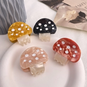 Süße Pilz Form Acetat Haarklammer Punkt Design Mini Cartoon Haarschmuck Für Damen