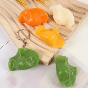 Simulation Dumpling Jiaozi Realistic Food Model PVC Artificial Keychain Bag Pendant Food Display Photo Props Lifelike Decor