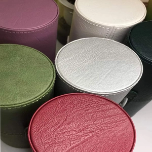 Multi-color leather dustproof makeup brush holder organizer with textured lids