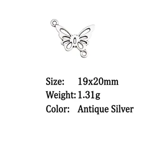 Butterfly Connectors Alloy Hollow Out DIY Jewelry Making Findings For Bracelet Waist Chain Antique Silver Retro Style