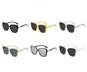 Square oversized sunglasses in six color options featuring stylish gold metal temple accents